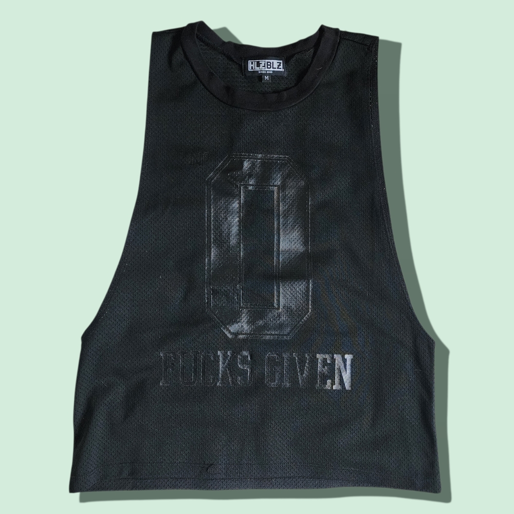 HLZBLZ Black Graphic Muscle Tank - "0 Fucks Given" Hellz Bellz